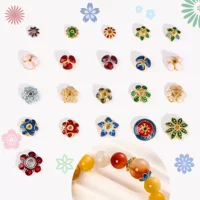Yiwu аксессуары сплав DIY ювелирные аксессуары капля масла точка масляный сосуд трехцветный цветок DIY аксессуары ручной работы Милая ниша