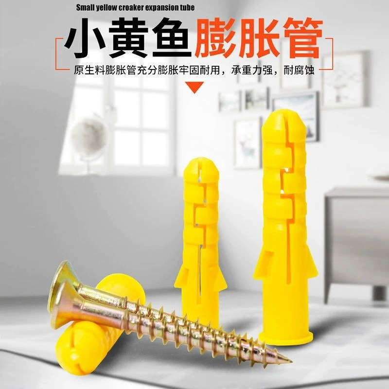 Маленькие желтые пластиковые распорные дюбели, нейлоновые распорные дюбели, распорные трубчатые дюбели, резиновые дюбели, распорные дюбели M6/8/10, оцинкованные пластиковые распорные дюбели