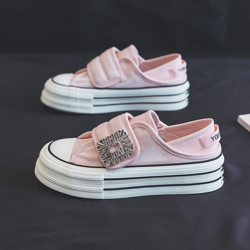 Women Casual Shoes Sneakers Side Zipper Platform Plus Size Vulcanized Shoes Loafers_voghion.com