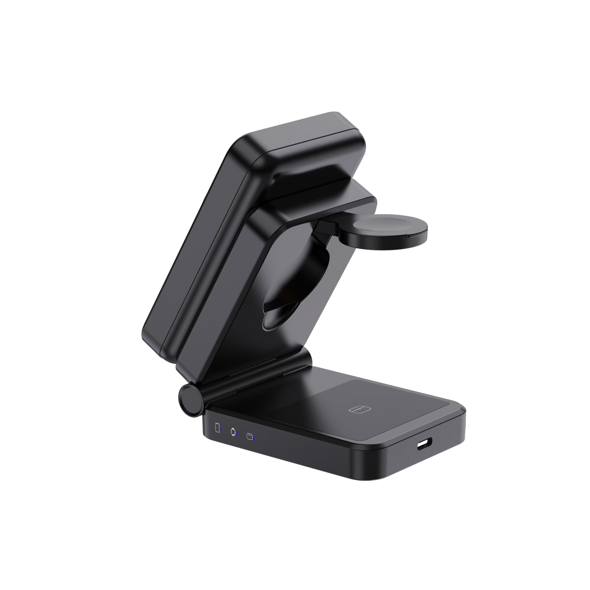 跨境磁吸三合一无线充电器适用苹果手机无线充电宝桌面手机支架