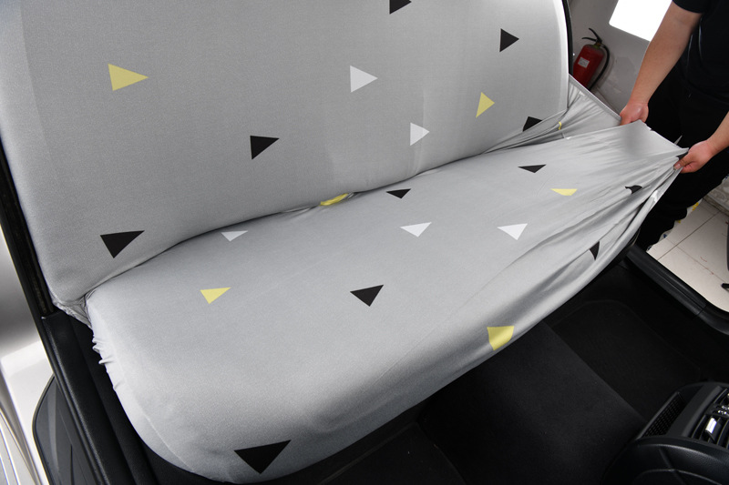 Car rear seat cover set with elastic backrest cover, cushion cover, fabric anti-slip thin model, universal for all seasons
