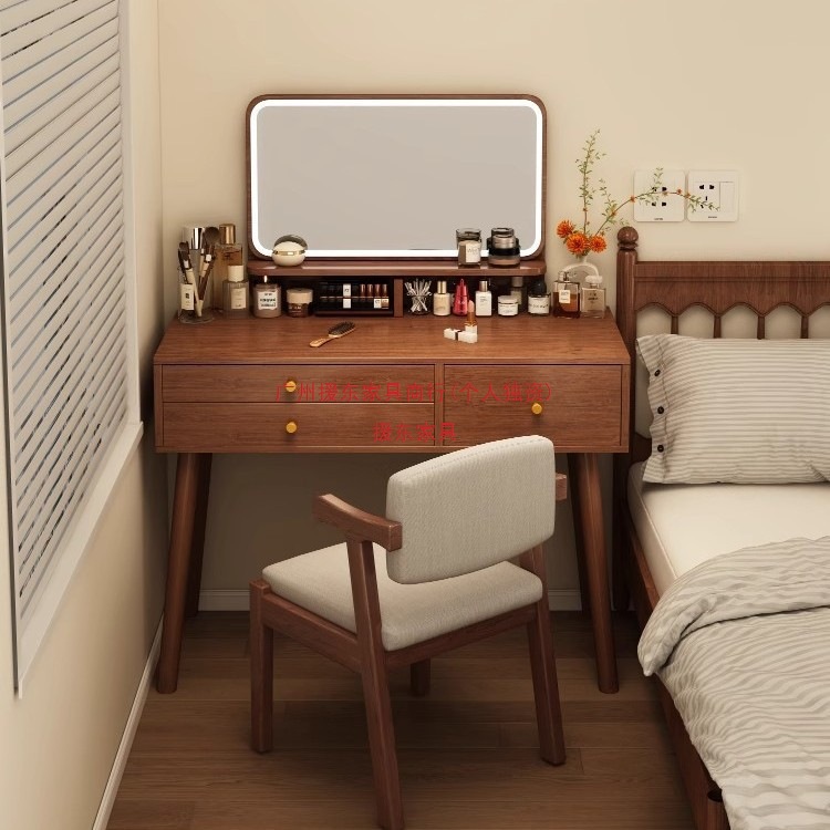 Dressing Table Small Apartment Bedroom Retro Dressing Table 2025 New Dressing Table Simple Storage Cabinet Integrated Dressing Table