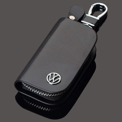 Grain Car Key Case, High-Quality: Car key bag - volkswagen-wood-grain-black