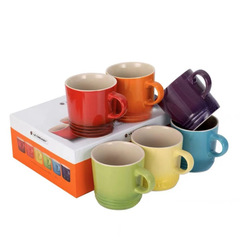 LE CREUSET Rainbow Mug & Macaron 6-Piece Ceramic Cup Set – Home-Use Diningware Combo