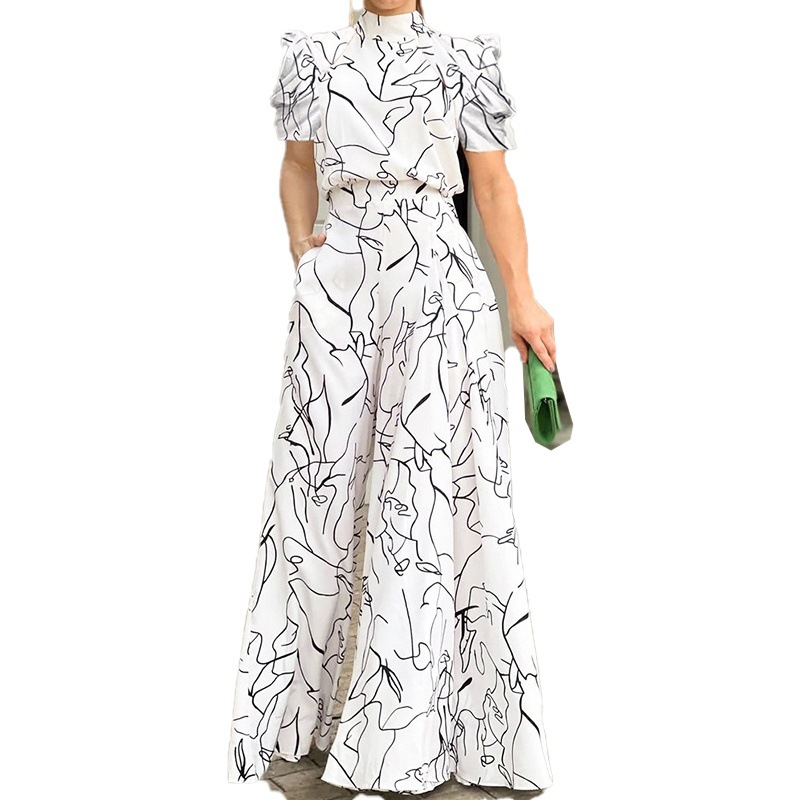 Mono de mujer de estilo nuevo para primavera 2026, transfronterizo, europeo y americano, de moda para el día a día, con cuello en V, ceñido en la cintura, color liso y pierna ancha.