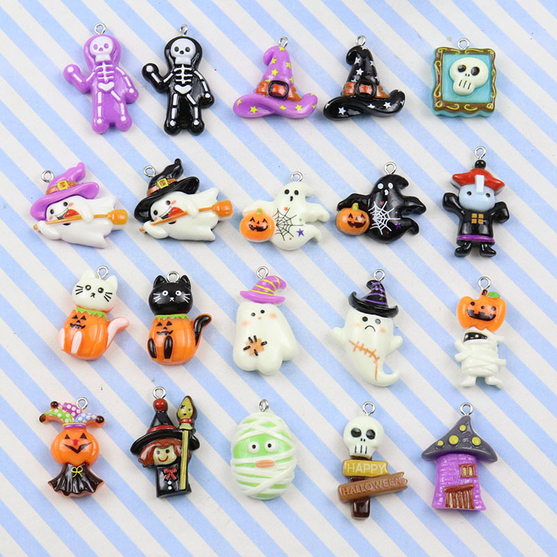 漫画の明るい顔のハロウィーンのカボチャの幽霊の子供のキーホルダーのペンダントdiyのアクセサリーの卸売り材料|undefined