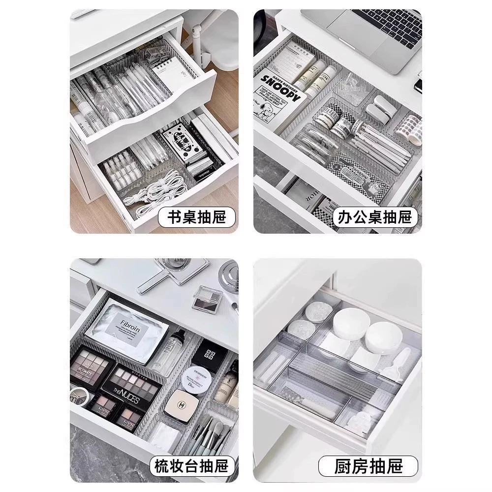 Storage box acrylic tabletop organizer, clear modular makeup & dresser storage, multiple set sizes