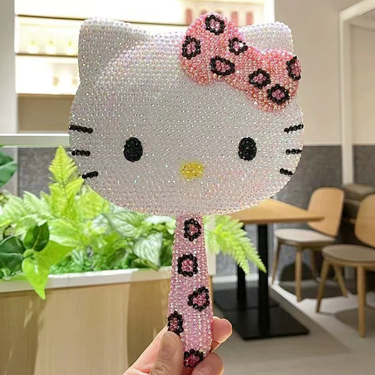 (Cross-border trading), sanrio, Hello Kitty, hello kitty, handheld mirror, cat, DIY