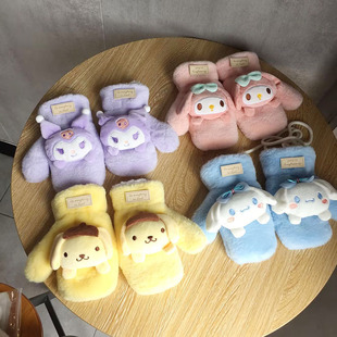 Children's autumn and winter thickened mittens winter warm plush cartoon boys and girls go out warm anti-freeze gloves