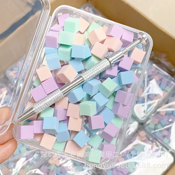 Nail Art Tools Mini Tofu Block Clap Glue Sponge Gradient Blush Small Square Grab Pen Tool suit