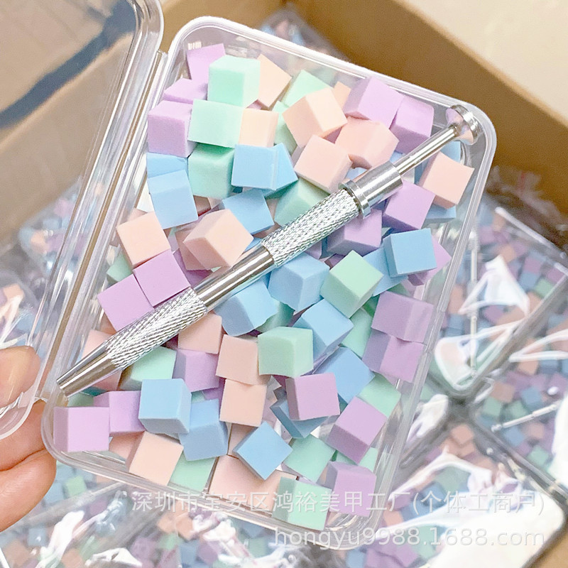 Nail Art Tools Mini Tofu Block Clap Glue Sponge Gradient Blush Small Square Grab Pen Tool suit