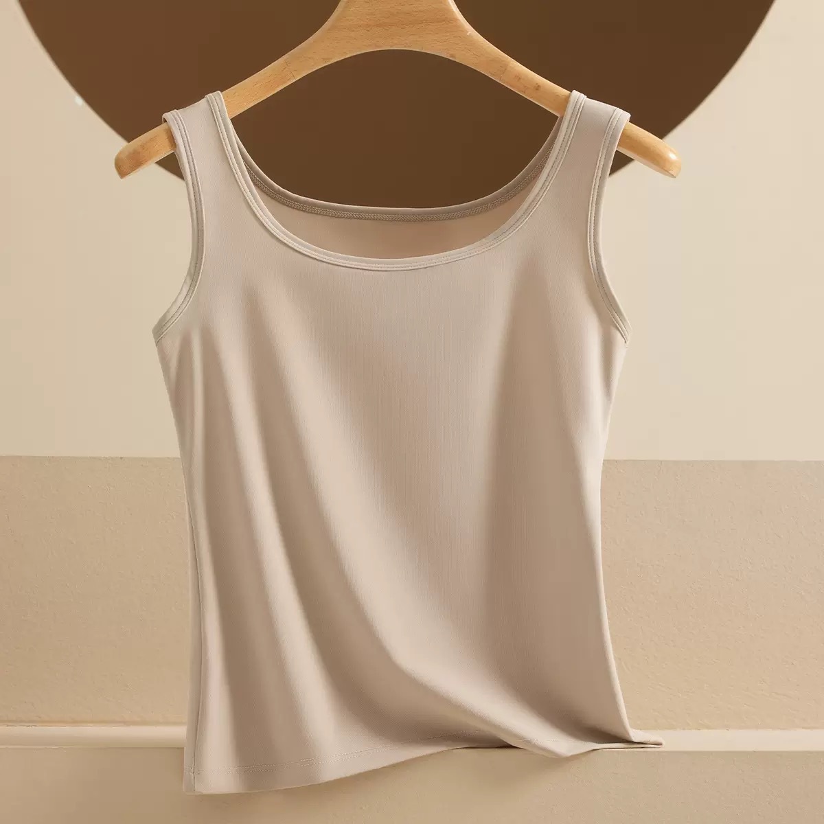 Chaleco de hombro ancho de hielo ultra delgado, ropa de base de mujer, cinturón grande, chaqueta sin mangas de verano. image 9