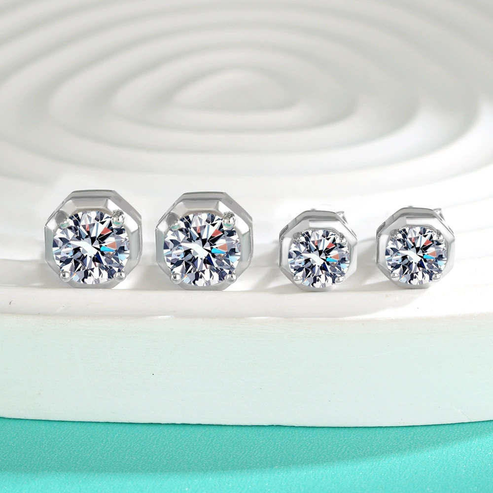 S925 Серебряные женские геометрические серьги простые дикие стиль ежедневная поездка на работу модная мода на четыре лапы