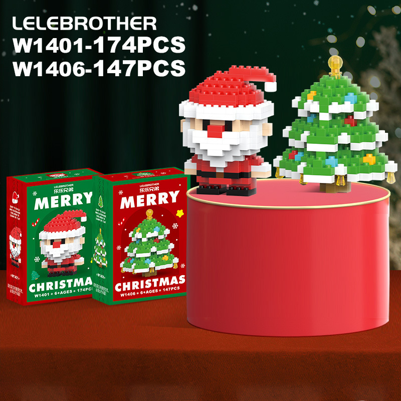 国境を越えた人気は積み木の小さな粒子と一緒に雪だるまを作ったクリスマスヘラジカのクリスマスプレゼント子供のおもちゃ卸売り|undefined