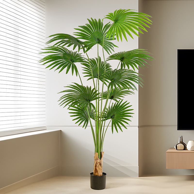 Transfronterizo nuevo ventilador artificial girasol planta en maceta gran decoración de interior decoración de plantas verdes árbol falso Pukui Tang Brown girasol