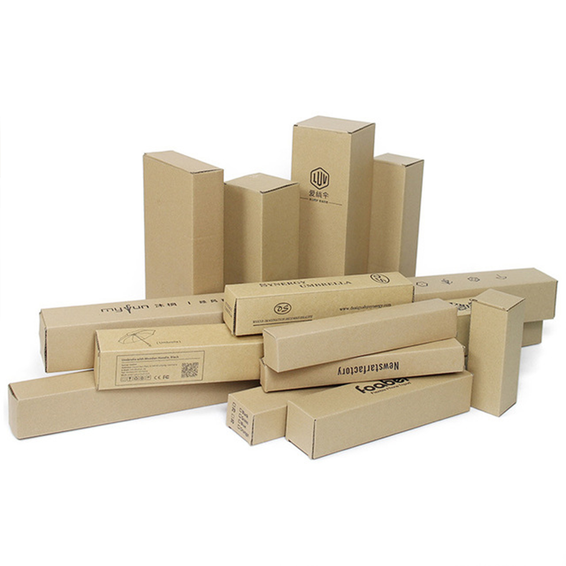 Cartón de tira larga personalizado al por mayor, embalaje, logotipo de impresión, cuadrado corrugado, lotes pequeños, fábrica personalizada al por mayor