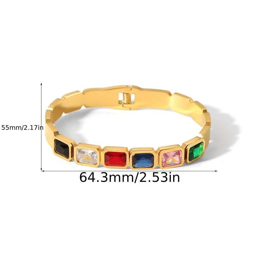 Bracciale rigido con diamanti placcato oro stile retrò_voghion.com