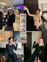 张贝贝ibell长绒棉高弹基础修身打底衫简约圆领显瘦纯色长袖上衣