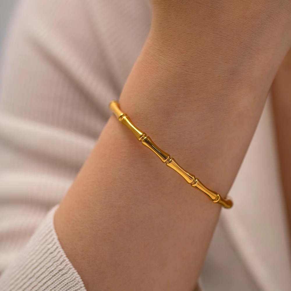 20g Weight Rings, Bracelets Classification Simple Style Solid Color Stainless Steel Plating Gold Plated Rings Bracelets