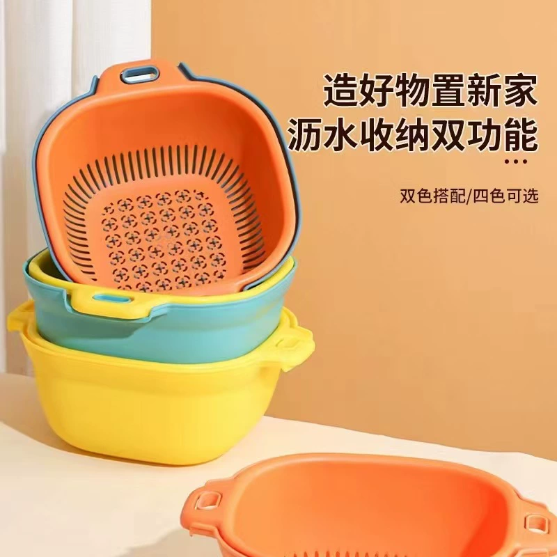 Простая скандинавская двухслойная сливная корзина для домашнего обихода