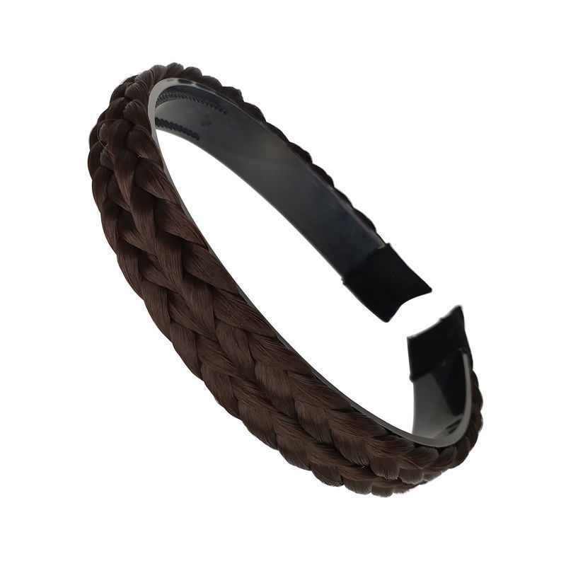Peluca mujer Twist trenza de hueso de pescado banda para el cabello diadema antideslizante dentada borde ancho pelo presionando tocado nuevo todo partido accesorios para el cabello