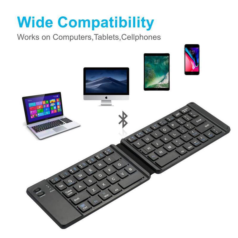 Suitable for Foldableing Three-Way Keyboard Portable Bluetooth iPhone Mobile Phone iPad Tablet Wireless