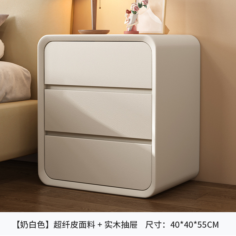 Mesita de noche dormitorio multifuncional luz lujo madera maciza cajón creativo mesita de noche estilo crema almacenamiento pequeño gabinete