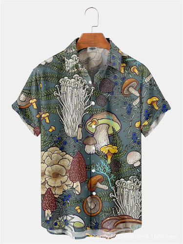 Creative beauty animal element print summer vacation loose short-sleeved shirt print for men and women