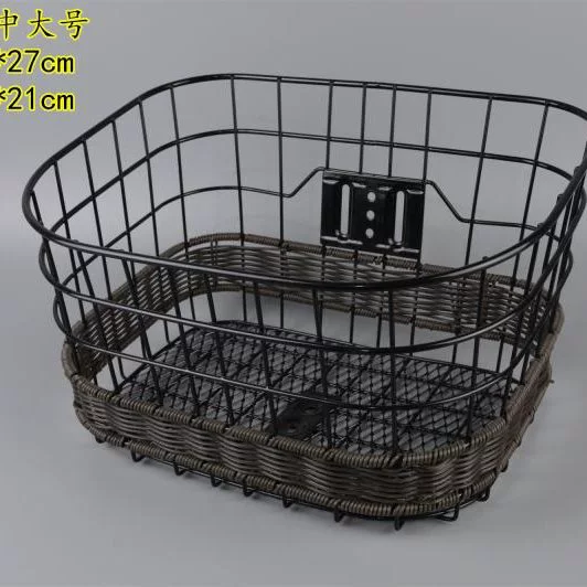 Японские аксессуары для велосипедов: винтажная корзина для велосипеда, большая, из тканого полиэтилена, винтажный стиль.