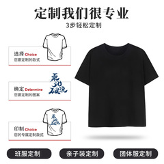Children's pure cotton T-shirts wholesale parent-child set kids boys and girls school uniform summer camp free design printing activity shirt