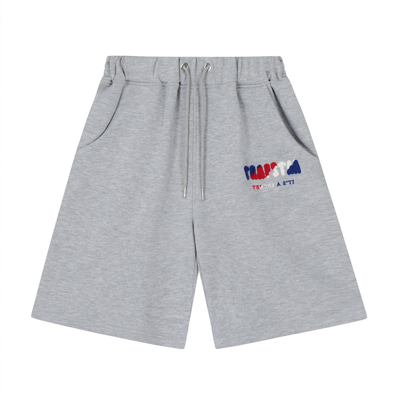 American Trapstar Letras Blanco Azul Toallas bordadas Casual Shorts Hombre y Mujer Deportivo Pantalones Marca image 14