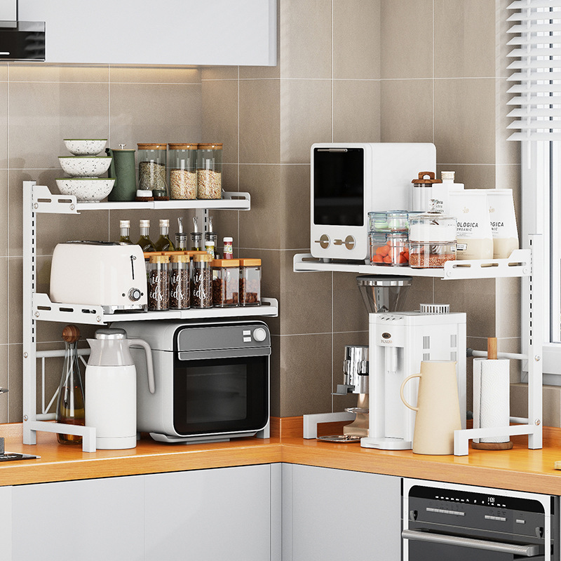 Cocina multifuncional estante de almacenamiento hogar Cocina de arroz estante retráctil horno de microondas encimera freidora de aire estante de almacenamiento