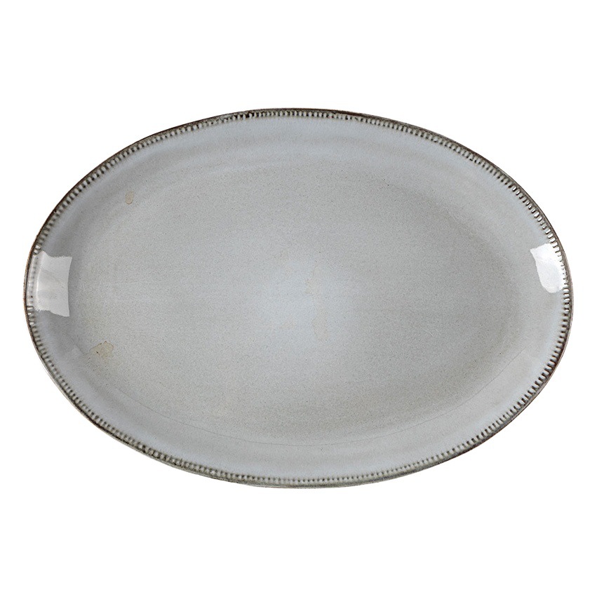 Simple Estilo nórdico oval espesado Placa de cerámica de alto aspecto creativo Placa de pescado al vapor placa de cocina vajilla del hogar
