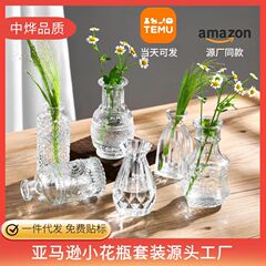 外国貿易卸売クリエイティブガラス花瓶ハイエンドデスクトップ透明ミニ花瓶インスタイル高価値装飾品