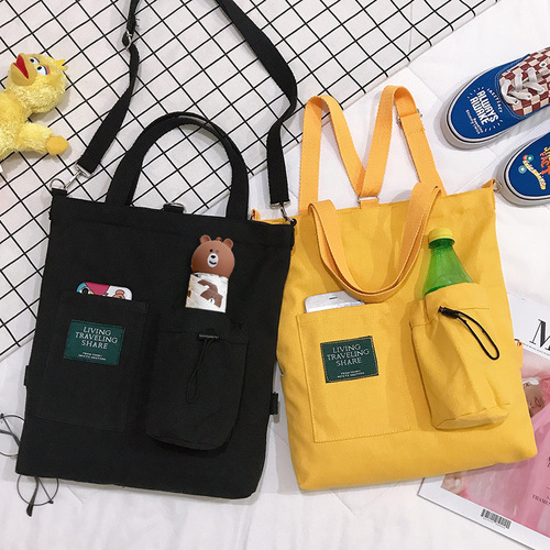 Canvas bag women's cross-body student handbag tutoring bag handbag book bag Japanese girls literary canvas