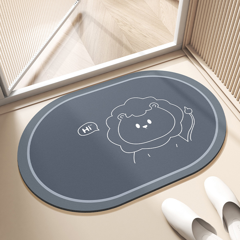 Baño de barro de diatomeas alfombra de suelo de secado rápido inodoro puerta de inodoro absorción de agua alfombra antideslizante inodoro alfombra de caída