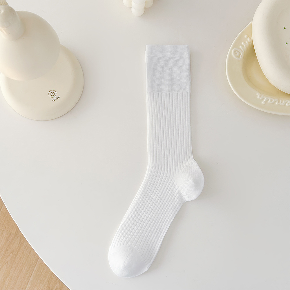 Calcetines estilo ballet para mujer, calcetines de pila blancos finos de verano, calcetines de pantorrilla largos de miu, calcetines finos de verano