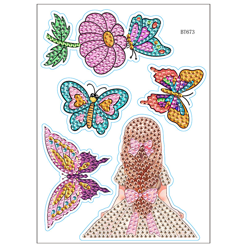 Nuevos pegatinas de taza de agua transfronterizas para niños dibujos de diamantes aleatorios pegatinas hechas a mano diy pegatinas de diamantes unicornios de dibujos animados mayorista