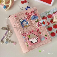 ins粉色牛仔m5活页手帐本高颜值少女心初高中学生手账计划记事本