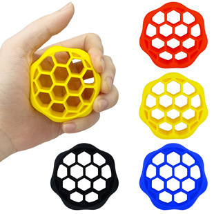 Cross-border creative honeycomb silicone grip wrist arm muscle training five-finger strength rehabilitation grip ring decompression artifact