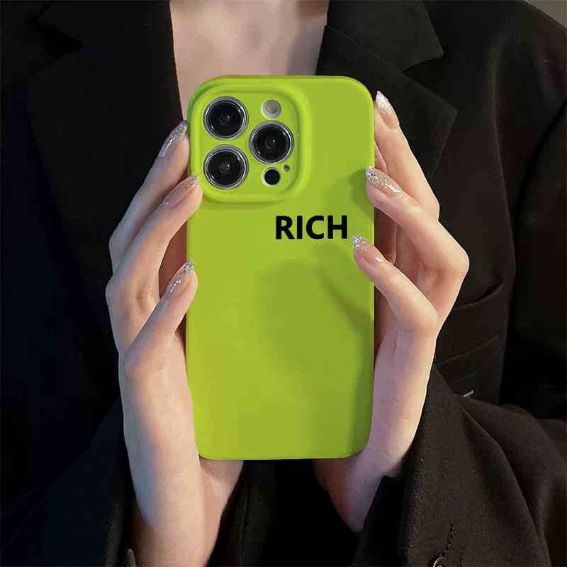 Мягкая пластиковая защитная оболочка простая, чехол RICH Apple 17 для iPhone 14 Pro Max, мультяшный, полный комплект 78p удача
