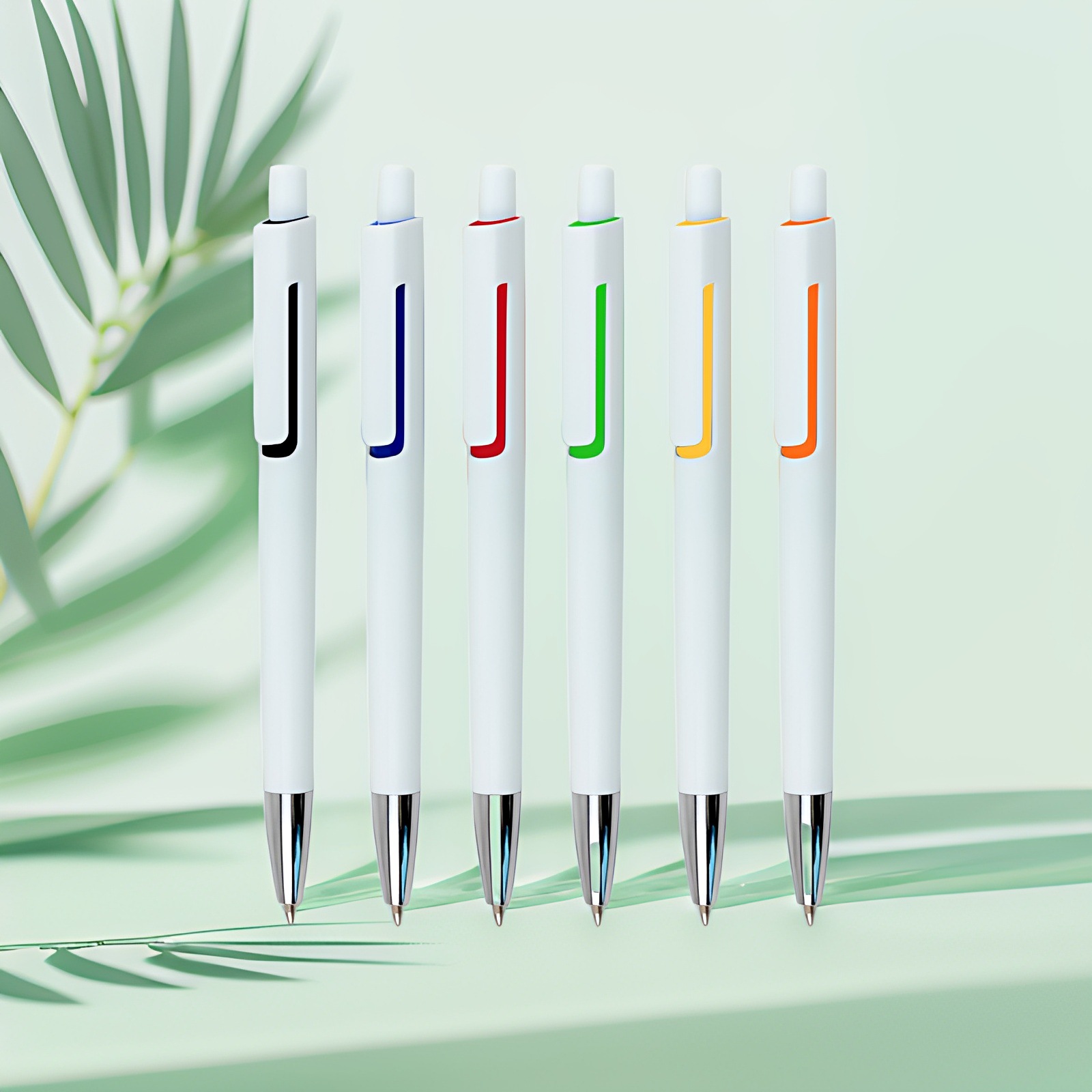 Transfronterizo simple barra blanca bolígrafo personalizado logotipo bolígrafo creativo de colores bolígrafo de regalo de plástico ABS al por mayor