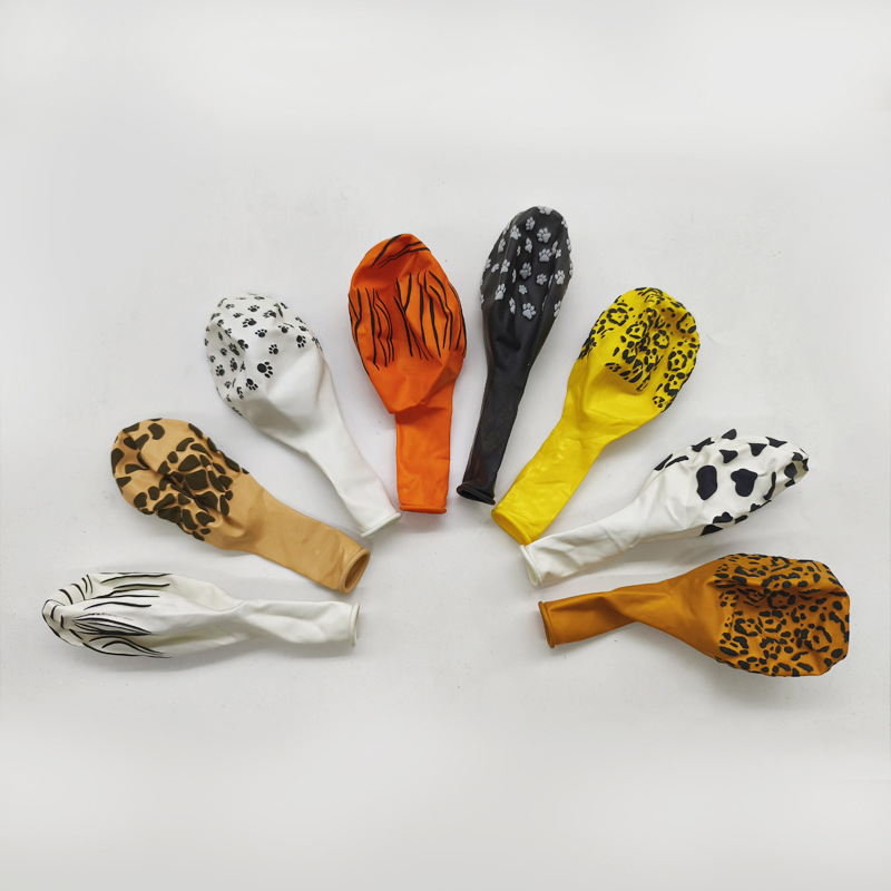 12 pulgadas de globo de látex de patrón animal flor completa para niños de cumpleaños escenario de decoración de globo al por mayor transfronterizo