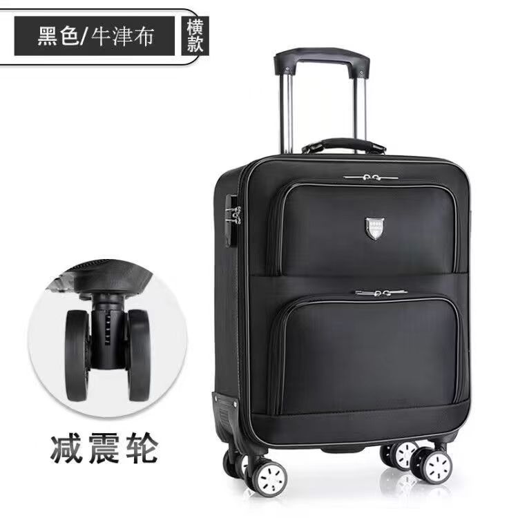 Equipaje de 18 pulgadas Estuche de carretilla de tela Oxford para mujer Estuche de embarque ligero pequeño para hombres Mini Contraseña de tamaño pequeño viaje corto