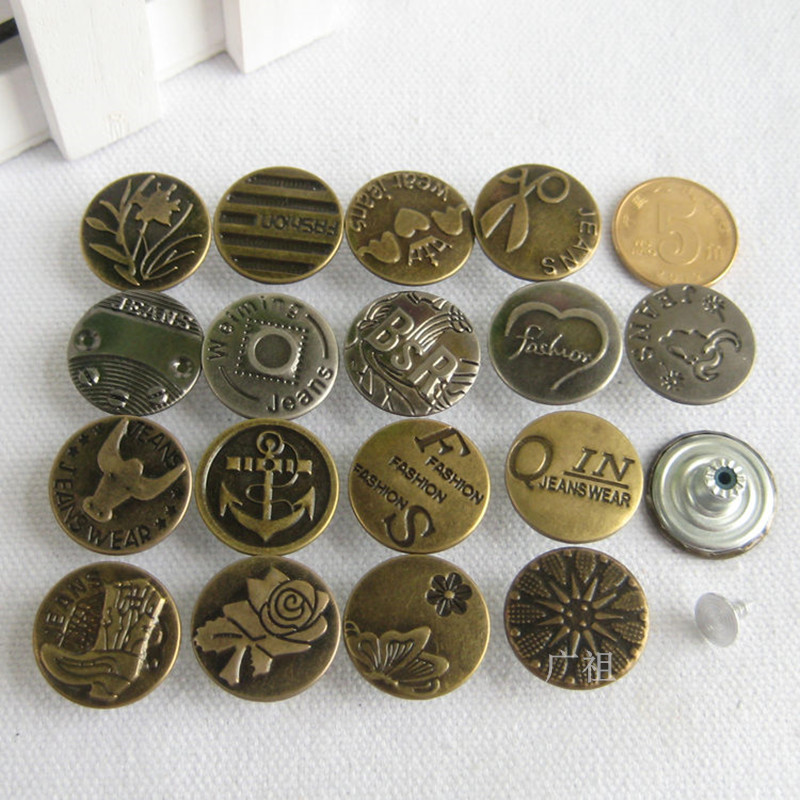 直径2cm纽扣批发铁材料成人牛仔裤扣子铁质牛仔扣工字扣
