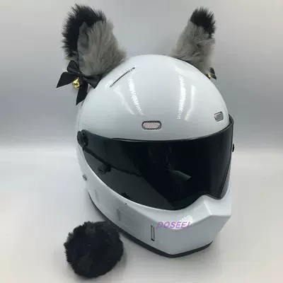 Luxury Internet-Famous Helmet Decorations: Motosiklet dəbilqələri - black-and-gray-stitching