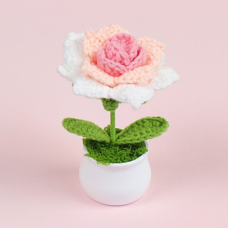 完成したウールひまわり鉢植えスズラン造花チューリップデスクトップ装飾品バレンタインデー教師クラスメートギフト|undefined