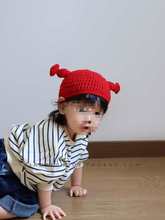 婴儿手工编织毛线帽宝宝帽子秋冬季儿童套头帽女童针织帽男童春秋