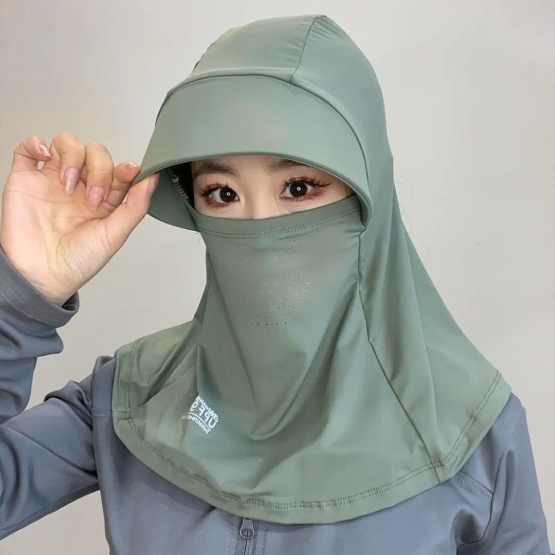 Toda la cara sombrero solar para niños sombrero solar de verano anti-UV al aire libre sombrero solar máscara de cuello de bicicleta