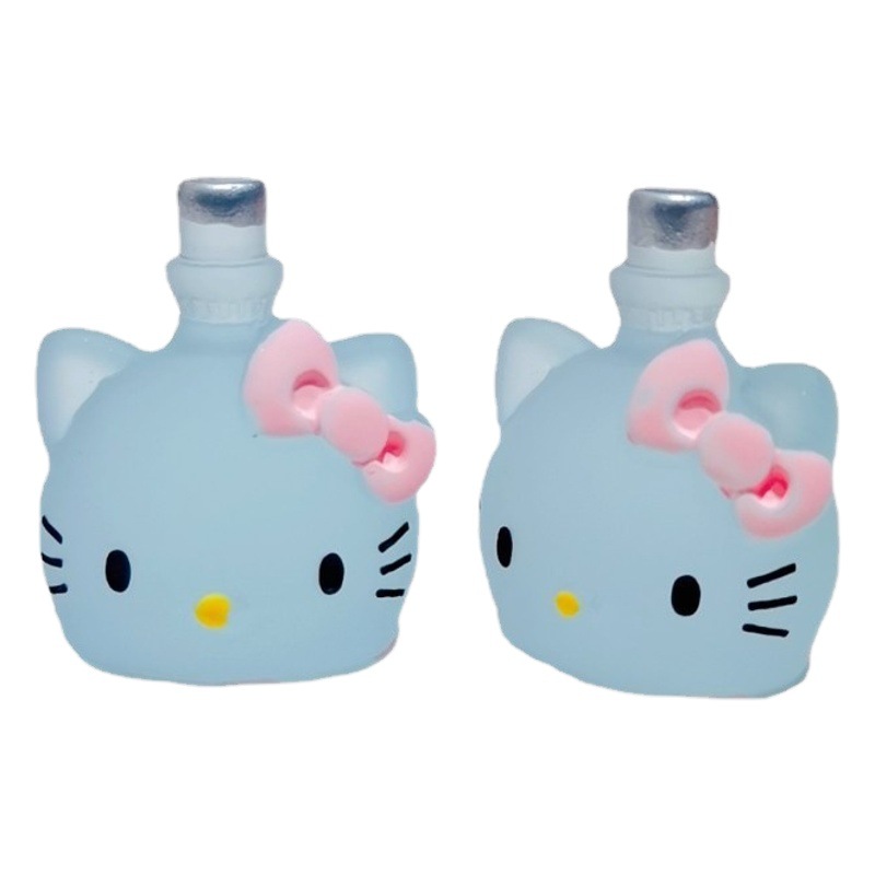 Nuevo efecto luminoso KT cabeza de gato botella perfume DIY comida y juego joyería accesorios adornos resina